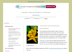 Alexander Foundation for Women's Health website